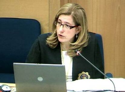 La fiscal de la Audiencia Nacional Olga Sánchez, durante su exposición del informe final en el juicio del 11-M.