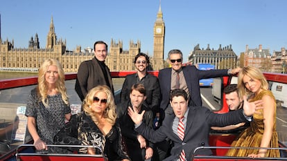Tara Reid, Chris Klein, Jennifer Coolridge, Seann William Scott, Thomas Ian Scott, Eugene Levy, Jason Biggs, Eddie Kaye Thomas y Mena Suvari durante la promoción de 'American Pie: El reencuentro' el 16 de abril de 2012.