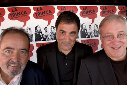 Los integrantes de La Trinca, desde la izquierda, Miquel Àngel Pasqual, Toni Cruz y Josep Maria Mainat, en 2007.
