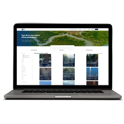 Web de ClimateTrade donde figuran los proyectos sostenibles.