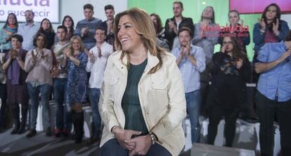 Susana Díaz, durante la presentación de su programa en investigación.