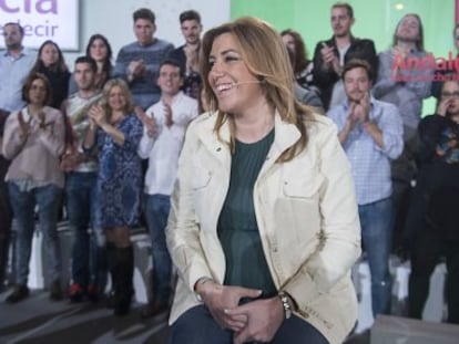 Susana Díaz, durante la presentación de su programa en investigación.