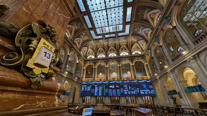 Patio de operaciones de la Bolsa de Madrid.