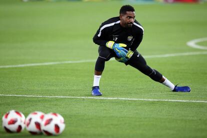 Khalid Eissa, durante el último entrenamiento del Al Ain.