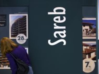 Punto de venta de activos de Sareb durante una feria inmobiliaria.