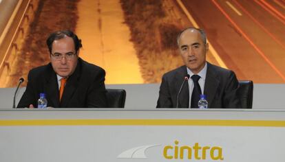 El consejero delegado de Cintra, Enrique D&iacute;az Rato, junto al presidente de Ferrovial, Rafael del Pino.