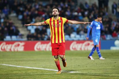 Cesc Fábregas celebra su segundo tanto.