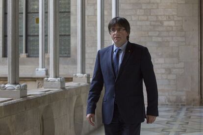 Carles Puigdemont, el lunes en la Generalitat.