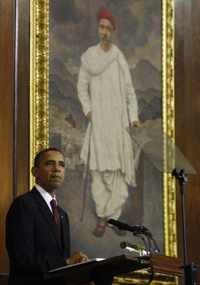 El presidente Obama dirige un discurso hoy en el Parlamento de Nueva Delhi, en el marco de su visita a India