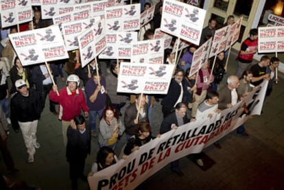 Manifestación contra los recortes en las prestaciones sociales en Palma de Mallorca.