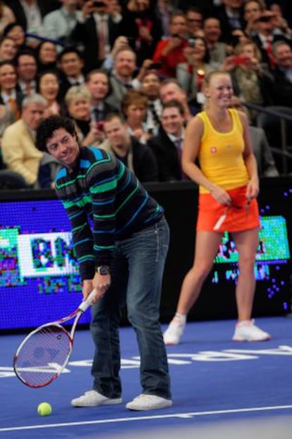 McIlroy, y tras él Wozniacki, en el Madison Square Garden.