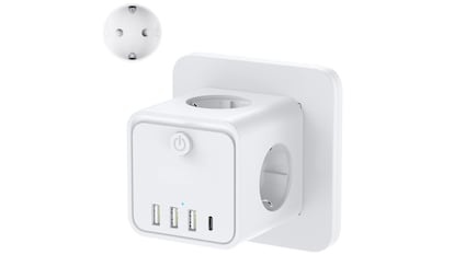 FIESTA DE OFERTAS PRIME. Cubo enchufe USB 7 en 1. Carga varios dispositivos electrónicos a la vez. SOLO 9,93€ (24% DE DESCUENTO)