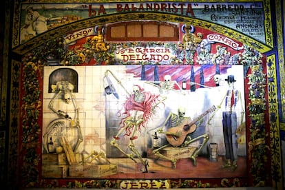 Los esqueletos rumberos, obra de Enrique Guijo basado en la obra del pintor jerezano Carlos González Rajel.