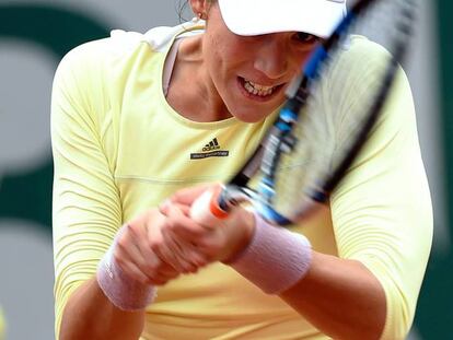 Muguruza, durante el partido ante Rogers.