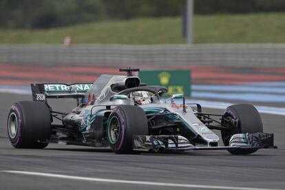 Lewis Hamilton durante la clasificación del GP de Francia.