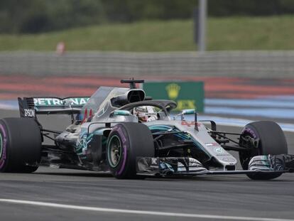 Lewis Hamilton durante la clasificación del GP de Francia.