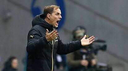 Thomas Tuchel, en la zona técnica del Dortmund.