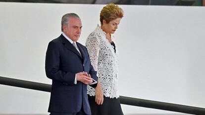 El vicepresidente Temer y la presidenta Rousseff.
