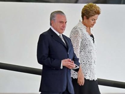 El vicepresidente Temer y la presidenta Rousseff.