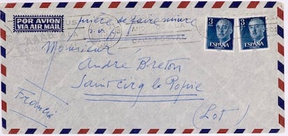 Carta inédita de Joan Miró a André Breton, del 26 de agosto de 1959.