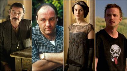 Los personajes Al Swearengen ('Deadwood'), Tony Soprano ('Los Soprano'), Lady Mary (Downton Abbey) y Jesse Pinkman (Breaking Bad).