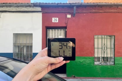 La temperatura en una casa baja en Entrevías, recién medida en su interior.