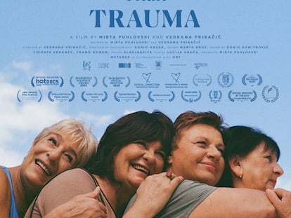 Afiche de portada del documental croata "Más grande que mi trauma", que se estrenó en abril de 2022.