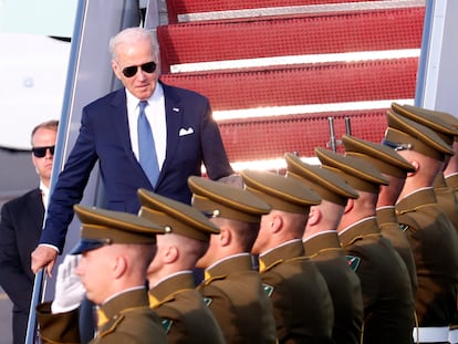 El presidente estadounidense, Joe Biden, a su llegada a Vilnius este lunes.