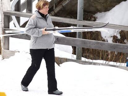 Angela Merkel, em uma estação de esqui, no último Natal.