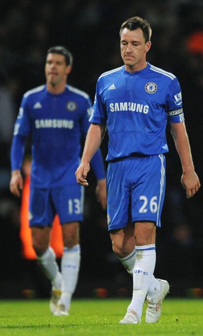 Terry, en primer término, y Ballack, tras el 1-1 ante el West Ham.