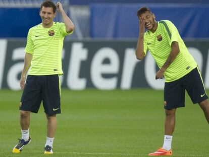 Messi y Neymar, en el Parque de los Príncipes.