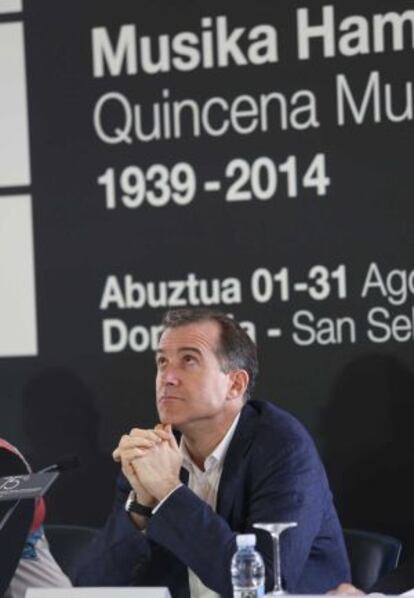 Patrick Alfaya, director de la Quincena Musical, durante su presentación en San Sebastián.