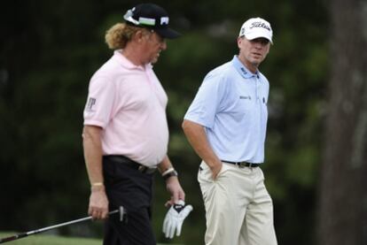 Stricker y Jiménez durante la primera jornada del PGA.