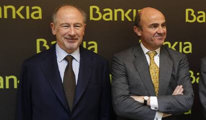 Rodrigo Rato y Luis De Guindos, en el Encuentro Financiero Internacional Bankia 2012. 