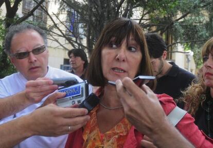 Felisa Miceli, antigua ministra de Economía, al salir del juzgado en Buenos Aires.