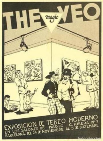 Cartel de una muestra de “tebeo moderno” en Barcelona (1976).