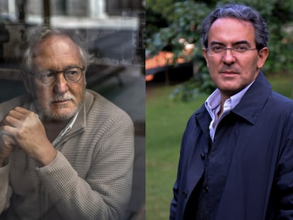Los escritores Héctor Abad Faciolince y Juan Gabriel Vásquez.