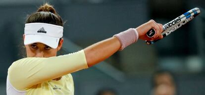 Muguruza, durante el partido ante Begu.