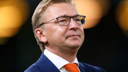 Serhii Palkin, CEO of Shakhtar Donetsk, in Hamburg during the first match of this season's Champions League.