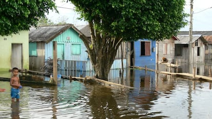 Crecida del río en Itacoatiara, en el estado de Amazonas, en 2009.