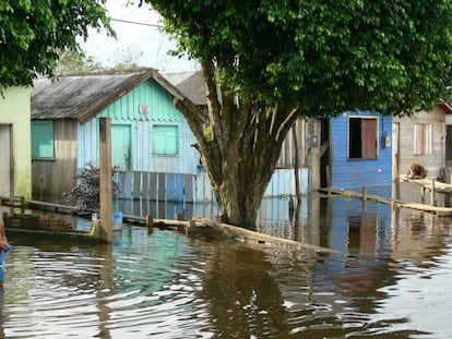 Crecida del río en Itacoatiara, en el estado de Amazonas, en 2009.