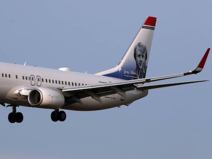 Un Boeing 737-800 de la aerolínea Norwegian Air. 