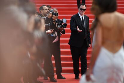 El director, guionista, productor y actor, Quentin Tarantino, llega a la alfombra roja de su película 'Érase una vez...en Hollywood'. 