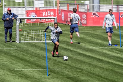 Thiago Alcantara, em um treinamento do Bayern de Munique.