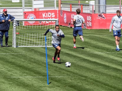 Thiago Alcantara, em um treinamento do Bayern de Munique.