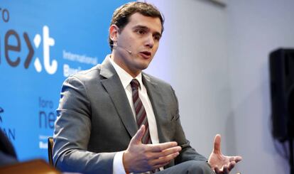 Albert Rivera, durante su conferencia de este martes. 