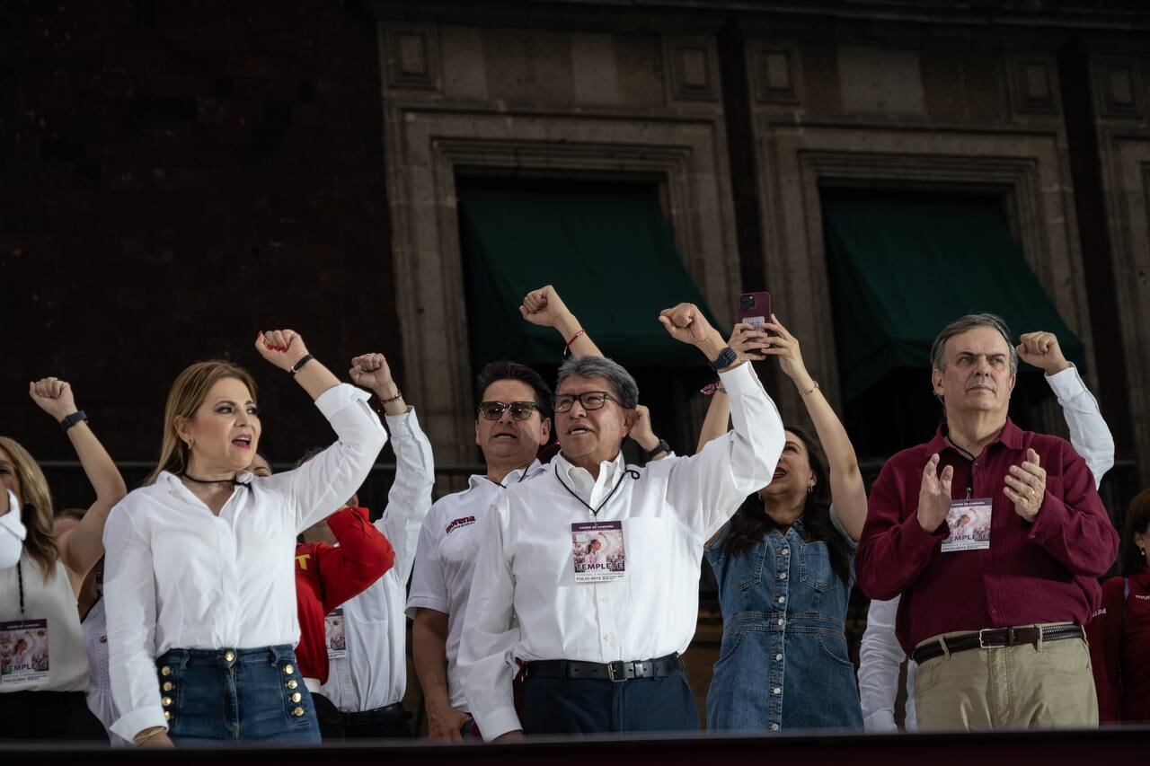 Sheinbaum estuvo acompañada por otros candidatos y representantes de Morena.