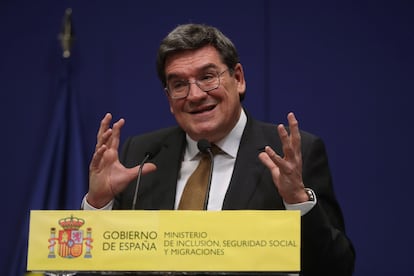 El ministro de Inclusión, Seguridad Social y Migraciones, José Luis Escrivá, este martes en Madrid.