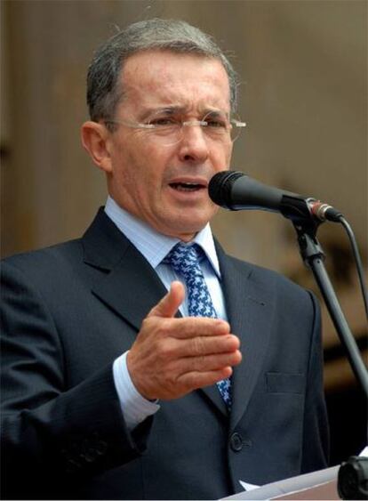 El presidente de Colombia, Álvaro Uribe, el miércoles en Bogotá