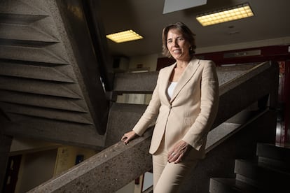 Isabel Araque, nueva secretaria general de UGT Servicios Públicos en la sede de UGT en Madrid, el jueves.
